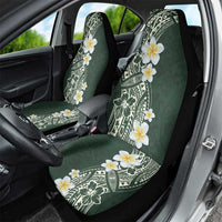Plumeria Car Seat Cover Polynesian Tribal Frangipani Green