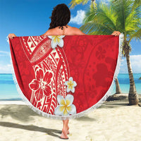 Plumeria Beach Blanket Polynesian Tribal Frangipani Red