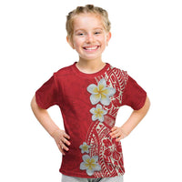 Plumeria Kid T Shirt Polynesian Tribal Frangipani Red
