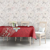 Plumeria Tablecloth Polynesian Tribal Frangipani Red
