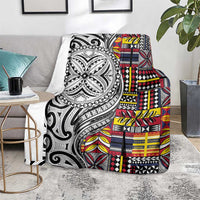 Niue Hiapo and Maori Decoration Tattoos Blanket - Polynesian Pride