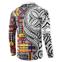 Niue Hiapo and Maori Decoration Tattoos Button Sweatshirt - Polynesian Pride