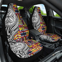 Niue Hiapo and Maori Decoration Tattoos Car Seat Cover - Polynesian Pride