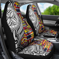Niue Hiapo and Maori Decoration Tattoos Car Seat Cover - Polynesian Pride
