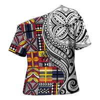 Niue Hiapo and Maori Decoration Tattoos Cross Shoulder Shirt - Polynesian Pride