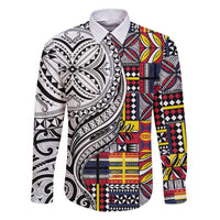 Niue Hiapo and Maori Decoration Tattoos Family Matching Short Sleeve Bodycon Dress and Hawaiian Shirt - Polynesian Pride