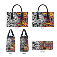 Niue Hiapo and Maori Decoration Tattoos Leather Bag - Polynesian Pride