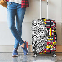Niue Hiapo and Maori Decoration Tattoos Luggage Cover - Polynesian Pride