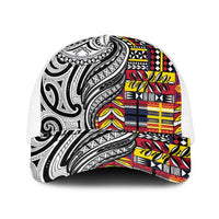Niue Hiapo and Maori Decoration Tattoos Mesh Trucker Cap LT03 One Size White White - Polynesian Pride
