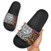 Niue Hiapo and Maori Decoration Tattoos Slide Sandals - Polynesian Pride