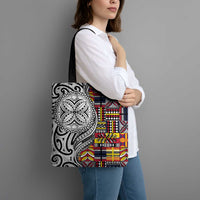 Niue Hiapo and Maori Decoration Tattoos Tote Bag - Polynesian Pride