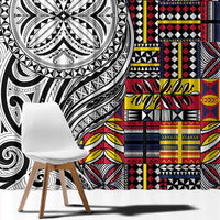 Niue Hiapo and Maori Decoration Tattoos Window Curtain - Polynesian Pride