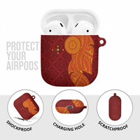 Niue Polynesian Hiapo Tattoo Art AirPods Case Half Style Red Yellow Color - Polynesian Pride