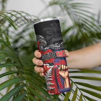 Aotearoa and Samoa Toitu Te Tiriti Skinny Tumbler Honour the Treaty - Te Tiriti Is Us LT03 - Polynesian Pride