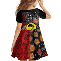 Aotearoa and Australia Toitu Te Tiriti Family Matching Long Sleeve Bodycon Dress and Hawaiian Shirt Honour the Treaty - Te Tiriti Is Us LT03 - Polynesian Pride