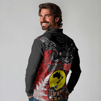 Aotearoa and Australia Toitu Te Tiriti Long Sleeve Polo Shirt Honour the Treaty - Te Tiriti Is Us LT03 - Polynesian Pride