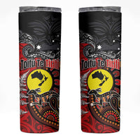 Aotearoa and Australia Toitu Te Tiriti Skinny Tumbler Honour the Treaty - Te Tiriti Is Us LT03 Black - Polynesian Pride