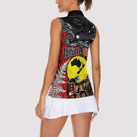 Aotearoa and Australia Toitu Te Tiriti Women Sleeveless Polo Shirt Honour the Treaty - Te Tiriti Is Us LT03 - Polynesian Pride