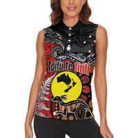 Aotearoa and Australia Toitu Te Tiriti Women Sleeveless Polo Shirt Honour the Treaty - Te Tiriti Is Us LT03 - Polynesian Pride