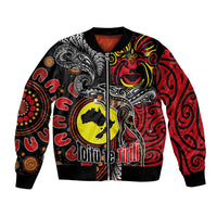 Aotearoa and Australia Toitu Te Tiriti Bomber Jacket Honour the Treaty - Stand Together Stand Stronger