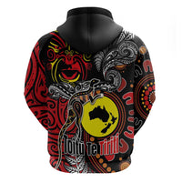 Aotearoa and Australia Toitu Te Tiriti Zip Hoodie Honour the Treaty - Stand Together Stand Stronger LT03 - Polynesian Pride