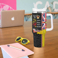 Aotearoa and Niue Toitu Te Tiriti Tumbler With Handle Honour the Treaty - Fight Together Stand Together