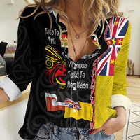 Aotearoa and Niue Toitu Te Tiriti Women Casual Shirt Honour the Treaty - Fight Together Stand Together