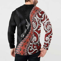 Aotearoa Maori Stylized Koru - Silver Ferns Button Sweatshirt