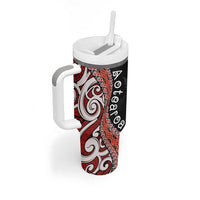 Aotearoa Maori Stylized Koru - Silver Ferns Tumbler With Handle