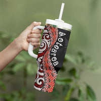 Aotearoa Maori Stylized Koru - Silver Ferns Tumbler With Handle