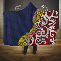 Aotearoa and Niue Hooded Blanket Hiapo Maori Stylized Koru