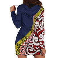 Aotearoa and Niue Hoodie Dress Hiapo Maori Stylized Koru
