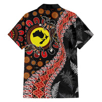 Aotearoa and Australia Hawaiian Shirt Maori Koru Ferns With Aboriginal Kangaroo
