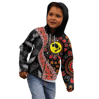 Aotearoa and Australia Kid Hoodie Maori Koru Ferns With Aboriginal Kangaroo