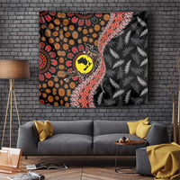 Aotearoa and Australia Tapestry Maori Koru Ferns With Aboriginal Kangaroo