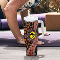 Aotearoa and Australia Tumbler With Handle Maori Koru Ferns With Aboriginal Kangaroo