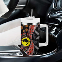 Aotearoa and Australia Tumbler With Handle Maori Koru Ferns With Aboriginal Kangaroo