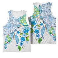 Hawaiian Couple Turtles Honi Basketball Jersey Polynesian Art Motifs and Hibiscus White Blue Color LT03 - Polynesian Pride