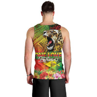 Hawaiian Reggae Men Tank Top Jawaiian One Love-Tribal Tatoos and Rastafari Lion LT03 - Polynesian Pride