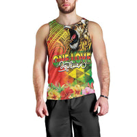 Hawaiian Reggae Men Tank Top Jawaiian One Love-Tribal Tatoos and Rastafari Lion LT03 - Polynesian Pride