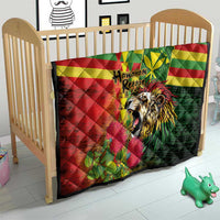 Hawaiian Reggae Quilt Kakau Art Motifs with Ohia Lehua and Rastafari Lion - Polynesian Pride