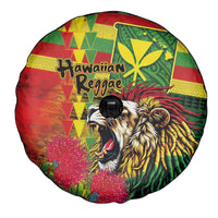 Hawaiian Reggae Spare Tire Cover Kakau Art Motifs with Ohia Lehua and Rastafari Lion LT03 - Polynesian Pride