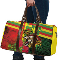 Hawaiian Reggae Travel Bag Kakau Art Motifs with Ohia Lehua and Rastafari Lion LT03 - Polynesian Pride