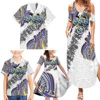 Traditional Art Hawaiian Kakau Tattoos Family Matching Summer Maxi Dress and Hawaiian Shirt Graffiti Style LT03 - Polynesian Pride