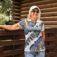 Traditional Art Hawaiian Kakau Tattoos Women Polo Shirt Graffiti Style - Polynesian Pride