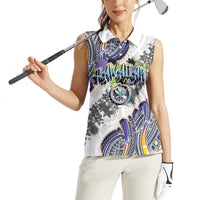 Traditional Art Hawaiian Kakau Tattoos Women Sleeveless Polo Shirt Graffiti Style - Polynesian Pride