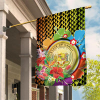 Hawaii Womens Day Wahine Garden Flag Strong Beautiful Woman with Kakau Style LT03 House Flag Red - Polynesian Pride