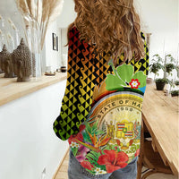 Hawaii Womens Day Wahine Women Casual Shirt Strong Beautiful Woman with Kakau Style LT03 - Polynesian Pride