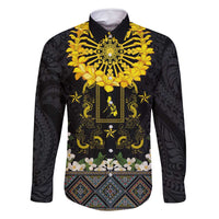 Flores de Mayo and Filipino Fiesta Family Matching Off Shoulder Short Dress and Hawaiian Shirt The Sun-Jasmine and Polynesian Yakan Tattoo Barong Style