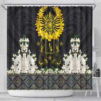 Flores de Mayo and Filipino Fiesta Shower Curtain The Sun-Jasmine and Polynesian Yakan Tattoo Barong Style